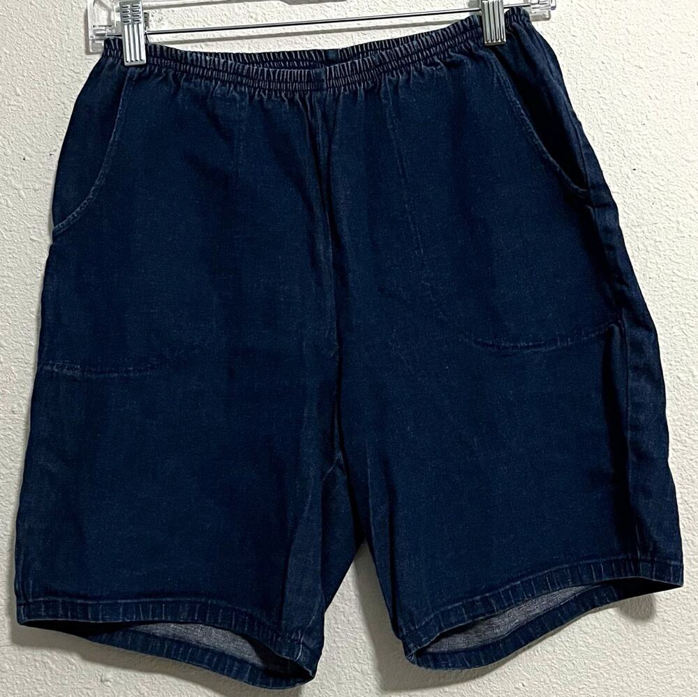 d & co. denim + company Women's Denim Shorts XS Blue Dark Wash Pull On Stretch